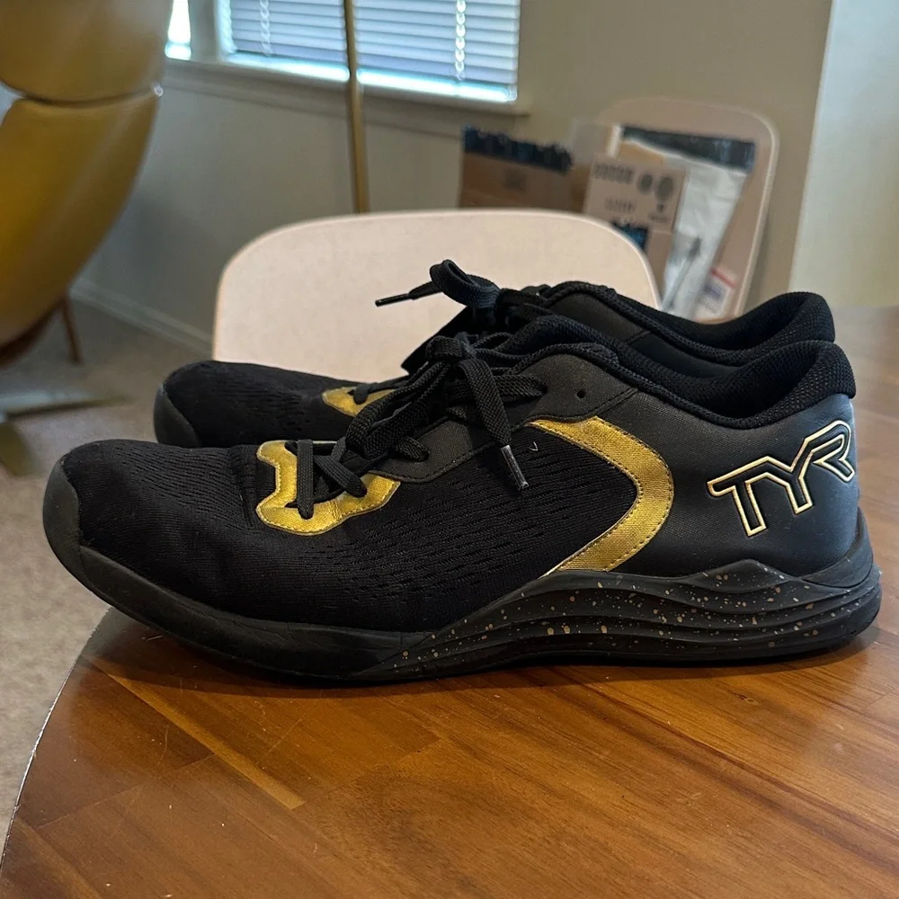 TYR CXT-1 Trainer Men's Black & Gold Size 12 Cross Fit Strength Training Shoes - Picture 7 of 9
